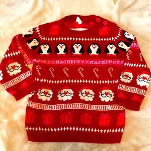 H&M Christmas sweater 12-18M super cute! Like new!🎅🏼❤️🎄☃️